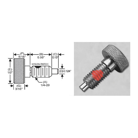 S & W Manufacturing Knurled Non Lck Knob, 316SS, P, 1/4-20" SWKNL-1-316