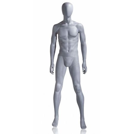 Econoco Mondo Mannequins Slate Foundry Grey Male Mannequin, Oval Head, Pose 1 UBM-1
