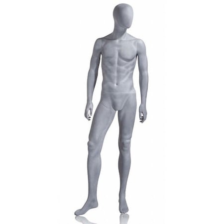 Econoco Mondo Mannequins Slate Foundry Grey Male Mannequin, Oval Head, Pose 2 UBM-2