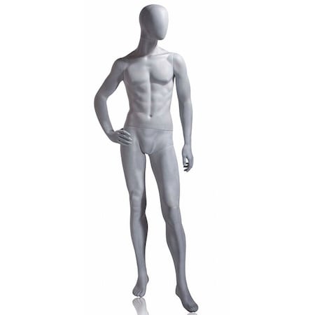 Econoco Mondo Mannequins Slate Foundry Grey Male Mannequin, Oval Head, Pose 3 UBM-3