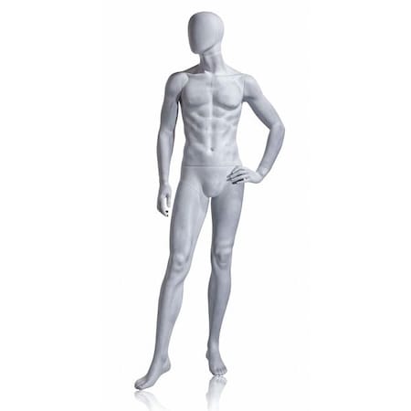 Econoco Mondo Mannequins Slate Foundry Grey Male Mannequin, Oval Head, Pose 4 UBM-4