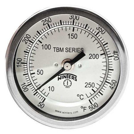 Winters Bi-Metal Therm 3"Cb 2.5" Stem 50-500 F/C TBM30025B11