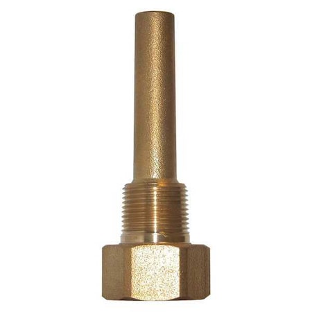 WINTERS Brass Thermowell 3.5", 3/4" Npt For Tim TIW01