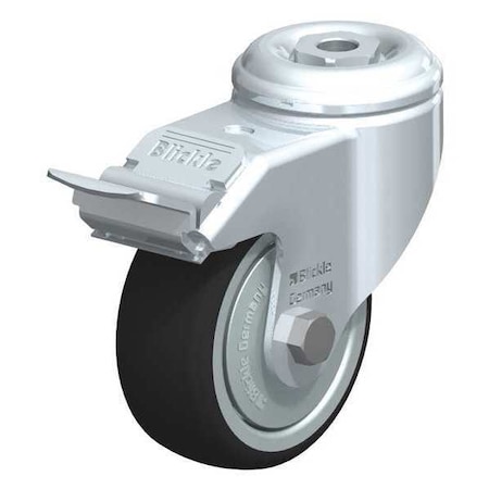 Blickle Kingpin Swivel Caster, TPR, 3-1/8", Brake LKRA-PATH 80KF-FI