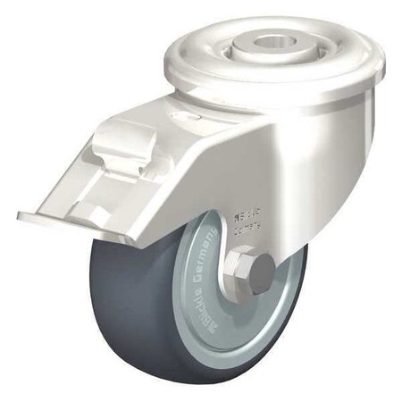 Blickle SS Kgpn Swvl Cstr, TPR Rb, 3-1/8", Brake LEXR-TPA 80KFD-FI