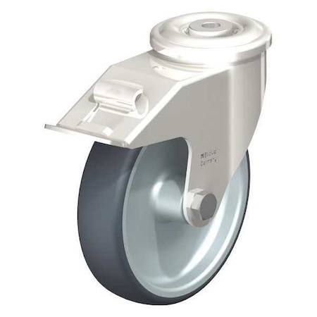 Blickle SS, Kingpin Swivel Caster, TPR, 8", Brake LEXR-TPA 200G-FI