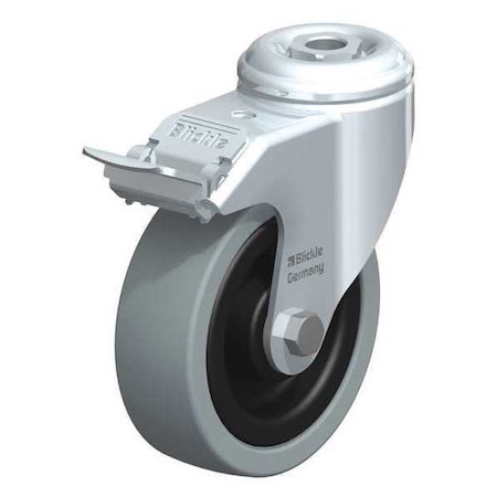 Blickle Kngpn Swvl Cstr, Sold Rbr, 4", 245 lb., Brk LKRA-VPA 101K-FI