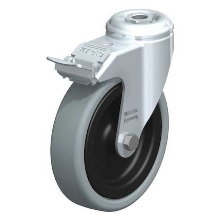 Blickle Kngpn Swvl Cstr, Sold Rbr, 5", 265 lb., Brk LKRA-VPA 126G-FI