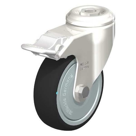 Blickle SS, Kingpin Swivel Caster, PU, 4", Brake LKRXA-PATH 101KFD-FI