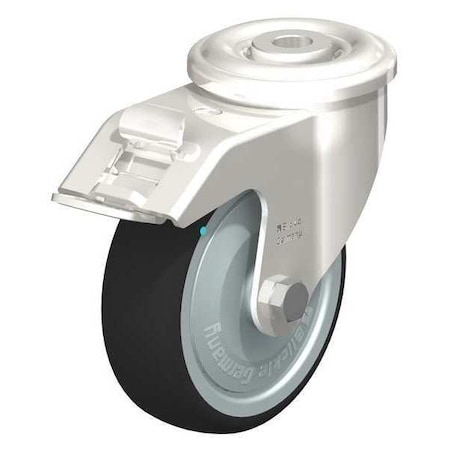 Blickle SS, Kingpin Swivel Caster, PU, 4", Brake LEXR-PATH 100KFD-FI