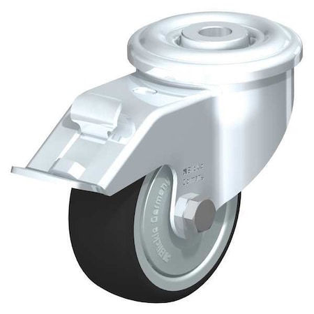 Blickle Kingpin Swivel Caster, PU, 3-1/8", Brake LER-PATH 80KF-FI