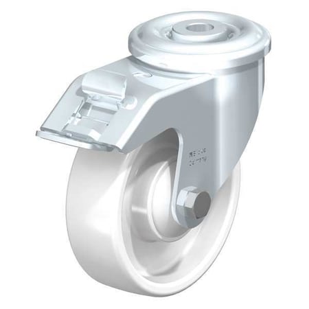 Blickle Kngpn Swvl Cstr, White Nylon, 4", Brake LER-PO 100KA-FI