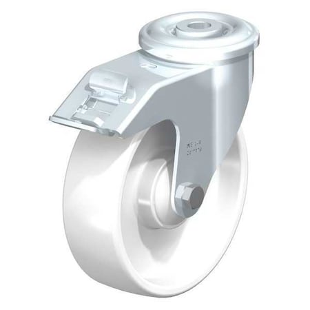 Blickle Kngpn Swvl Cstr, White Nylon, 5", Brake LER-PO 125KA-FI