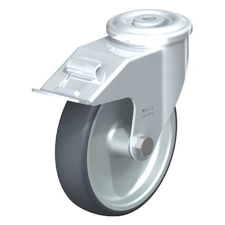 Blickle Kngpn Swvl Cstr, TPR Rubber, 6", Brake LER-TPA 160G-FI