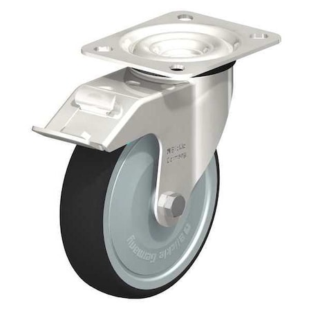 Blickle Swivl Plate Cstr, Polyurthane, 5", Brake LEX-PATH 125KFD-FI