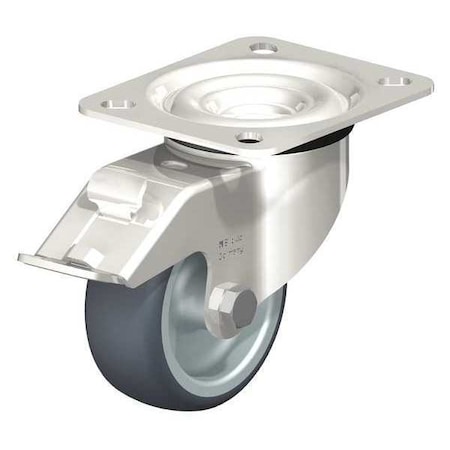 Blickle Swvl Plte Cstr, TPR Rubbr, 3-1/8", Brake LEX-TPA 80G-FI