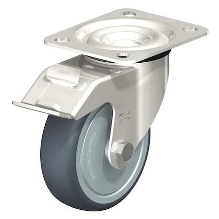 Blickle Swivel Plate Cstr, TPR Rubber, 4", Brake LEX-TPA 102KFD-FI