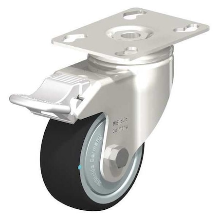Blickle Swivel Plate Caster, PU, 3-1/8", Brake, Caster Load Rating Range: Light-Duty LKPXA-PATH 80KFD-12-FI