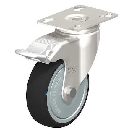 Blickle Swvl Plate Cstr, Plyurthane, 4", Brake LKPXA-PATH 101KFD-FI