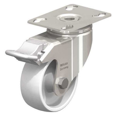 Blickle Swvl Plate Cstr, Wht Nyln, 3-1/8", Brake LKPXA-PO 80G-FI