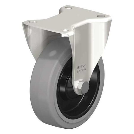 Blickle Rigid Plate Caster, Sold Rubr, 5", 550 lb. BKX-POEV 125KAD-1-SG