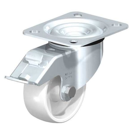 Blickle Swvl Plte Cstr, Whit Nyln, 3-1/8", Brake LE-PO 80G-FI