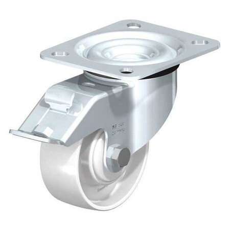 Blickle Swvl Plte Cstr, Whit Nyln, 3-1/8", Brake LE-PO 80KA-FI