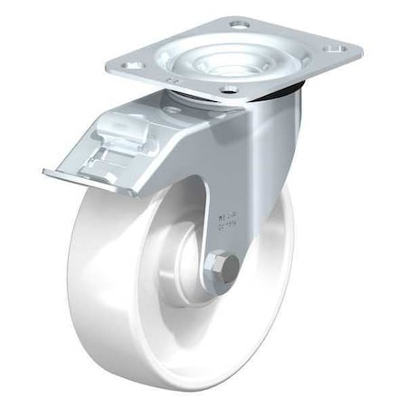 Blickle Swvl Plte Cstr, White Nylon, 5", Brake LE-PO 125KA-FI