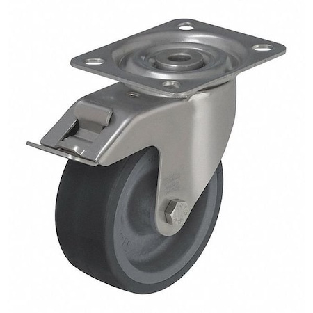 Blickle Swvl Plate Caster, Silicone, 4", 220 lb. LIX-POSI 100G-FI-OF
