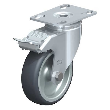 Blickle Swvl Plte Cstr, TPR Rubbr, 4", Brake LKPA-TPA 101G-FI
