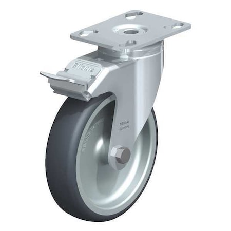Blickle Swvl Plte Cstr, TPR Rubbr, 5", Brake LKPA-TPA 126G-FI