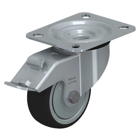 Blickle Swvl Plte Cstr, Polyurthn, 3-1/8", Brake LE-PATH 80KF-FI