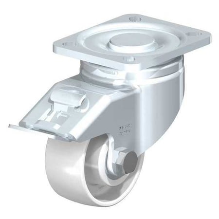 Blickle Swvl Plate Cstr, Wht Nyln, 3-1/8", Brake LH-PO 82K-FI