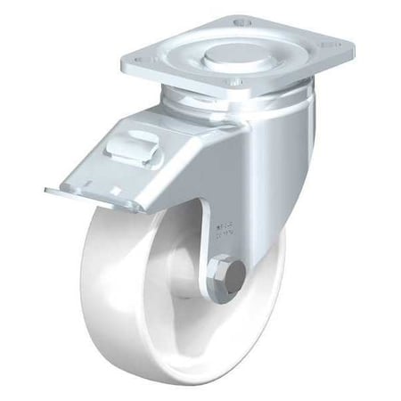 Blickle Swivl Plate Cstr, White Nylon, 5", Brake LH-PO 125G-1-FI