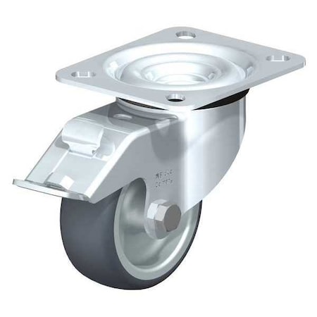 Blickle Swvl Plte Cstr, TPR Rubbr, 3-1/8", Brake LE-TPA 80G-FI