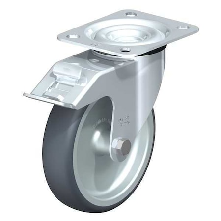 Blickle Swivel Plate Cstr, TPR Rubber, 5", Brake LE-TPA 127G-FI