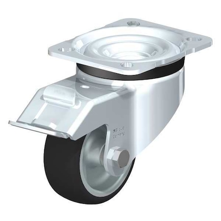 Blickle Swvl Plte Cstr, Polyurthn, 3-1/8", Brake LK-PATH 80G-FI