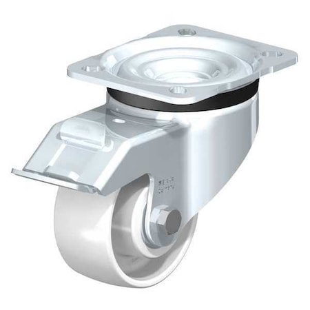 Blickle Swvl Plte Cstr, Whit Nyln, 3-1/8", Brake LK-PO 82K-FI