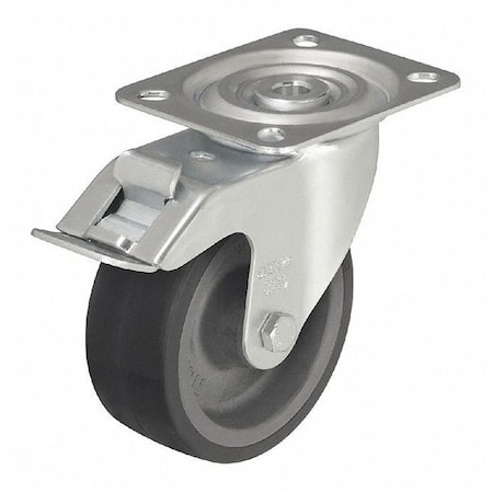 Blickle Swvl Plate Cstr, Silicone, 4", 220 lb., Blk LI-POSI 100G-FI