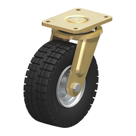 Blickle Swvl Plate Caster, Rubbr, 9-7/8", 1000 lb. LS-VLE 255K