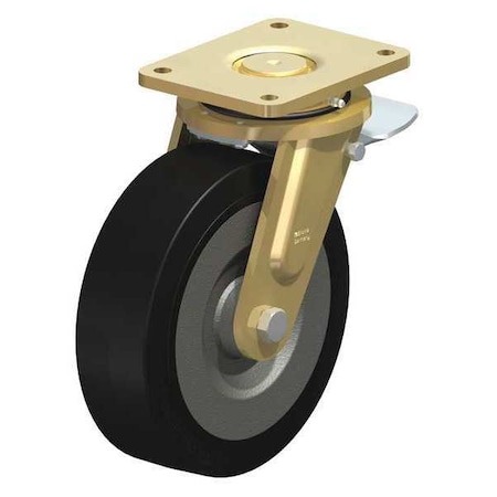 Blickle Swvl Plate Caster, Rubr, 9-7/8", 2200 lb. LS-SE 252K-ST
