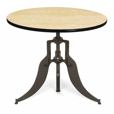 Ofm Adjustable Height Table, Dk Vn Base 36"Oa AT36RD-OAK