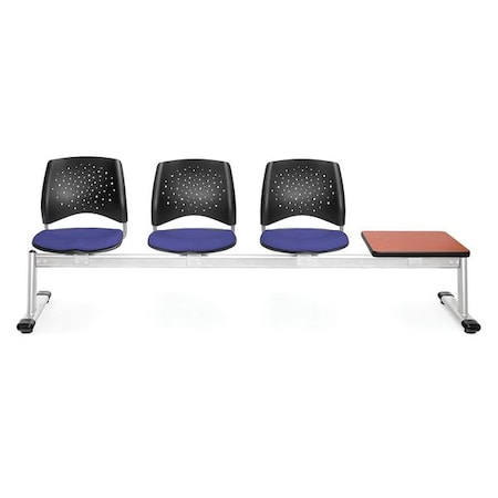 Ofm Beam Seating W/ 3 Seats, 1Tbl, Rylblu, Chr 324T-2210-CHRY