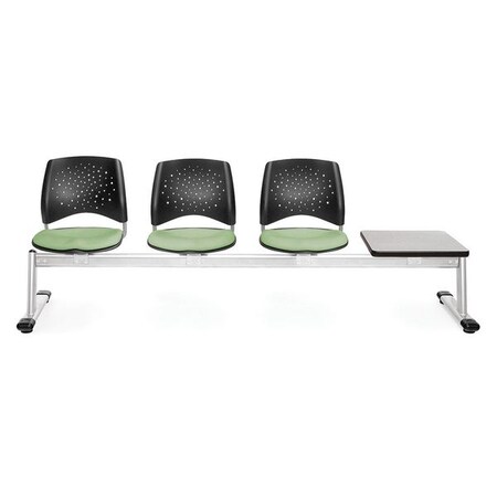 Ofm Beam Seating W/ 3 Seats, 1Tbl, Sagegrn, Gry 324T-2207-GRY