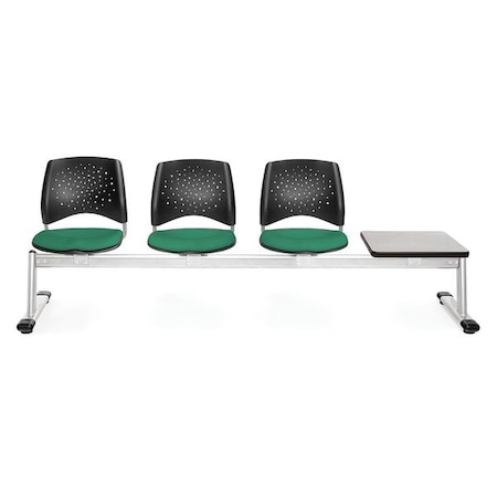 Ofm Beam Seating W/ 3 Seats, 1Tbl, Grn/Gry 324T-2201-GRY