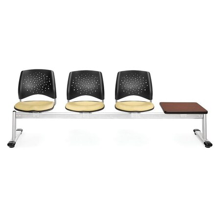 Ofm Beam Seating W/ 3 Seats, 1Tbl, Glnflax, Mah 324T-2205-MAH