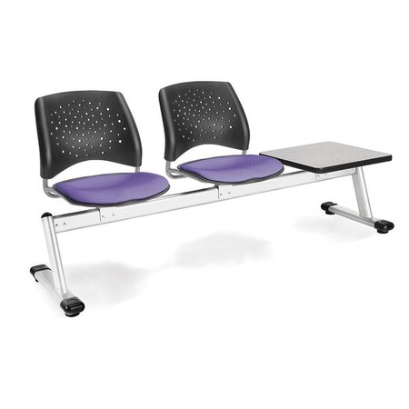 Ofm Beam Seating W/ 2 Seats, 1Tbl, Lav, Gry 323T-2202-GRY