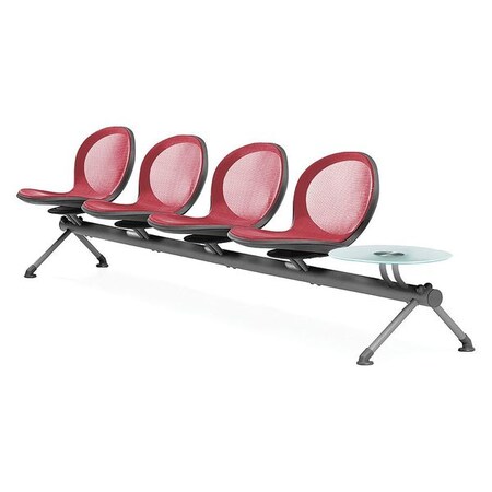 Ofm Beam With 4 Seats and Table, Red NB-5G-RED