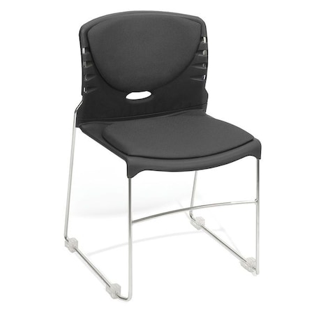 Ofm Contract Fabric Stack Chair, Black 320-F-805