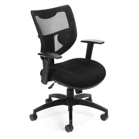 Ofm Executive Chairs, Fabric, 18-1/2" to 21" Height, Adjustable, Black 581-BLACK